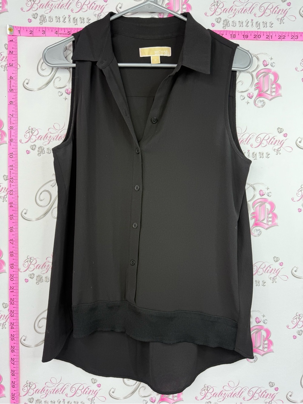 MICHAEL Michael Kors tank top Black Sleeveless Button-Front Tank
